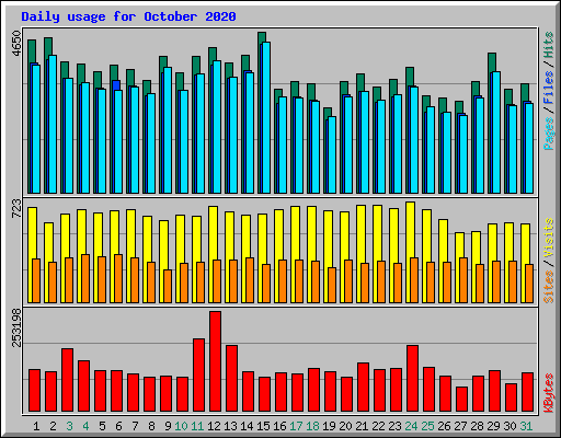 Daily usage for October 2020